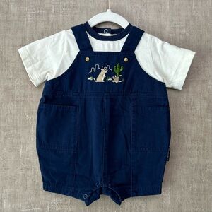 Vintage Healthtex Desert Critters Shortalls with Embroidered Bib